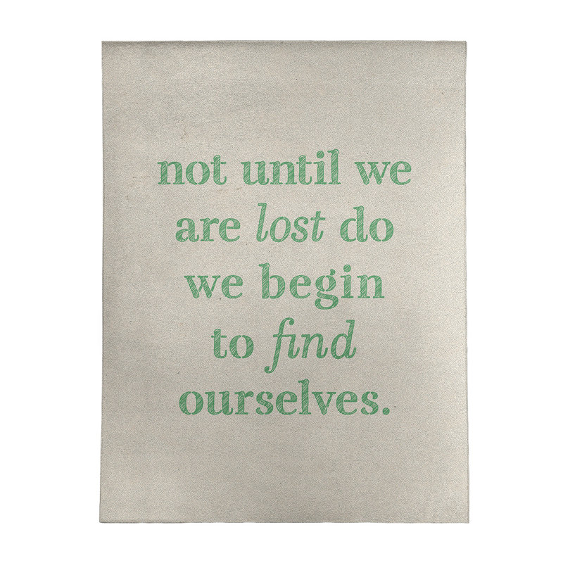 Handwritten Find Yourself Quote Poly Chenille Rug, Rectangle 5' x 7'