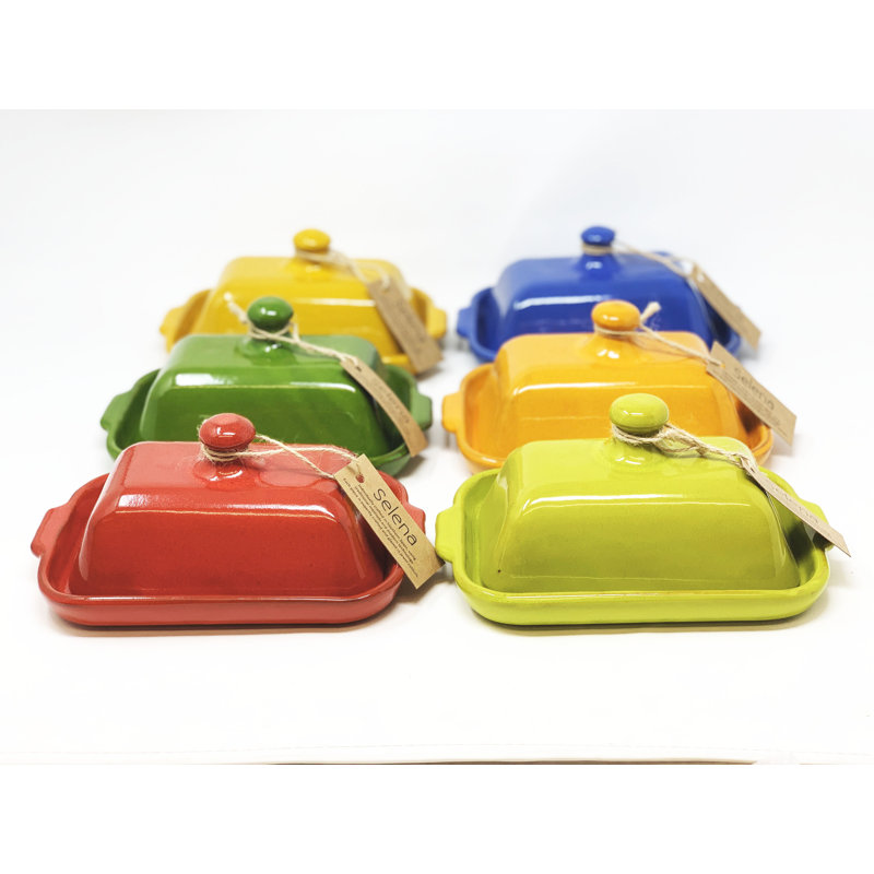 Cassiopeia Butter Dish with Lid, Green