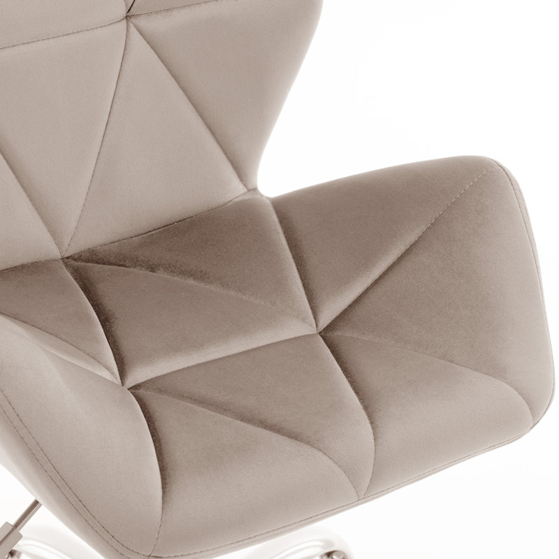 Chaise de bureau pivotante en velours Alec, Kaki
