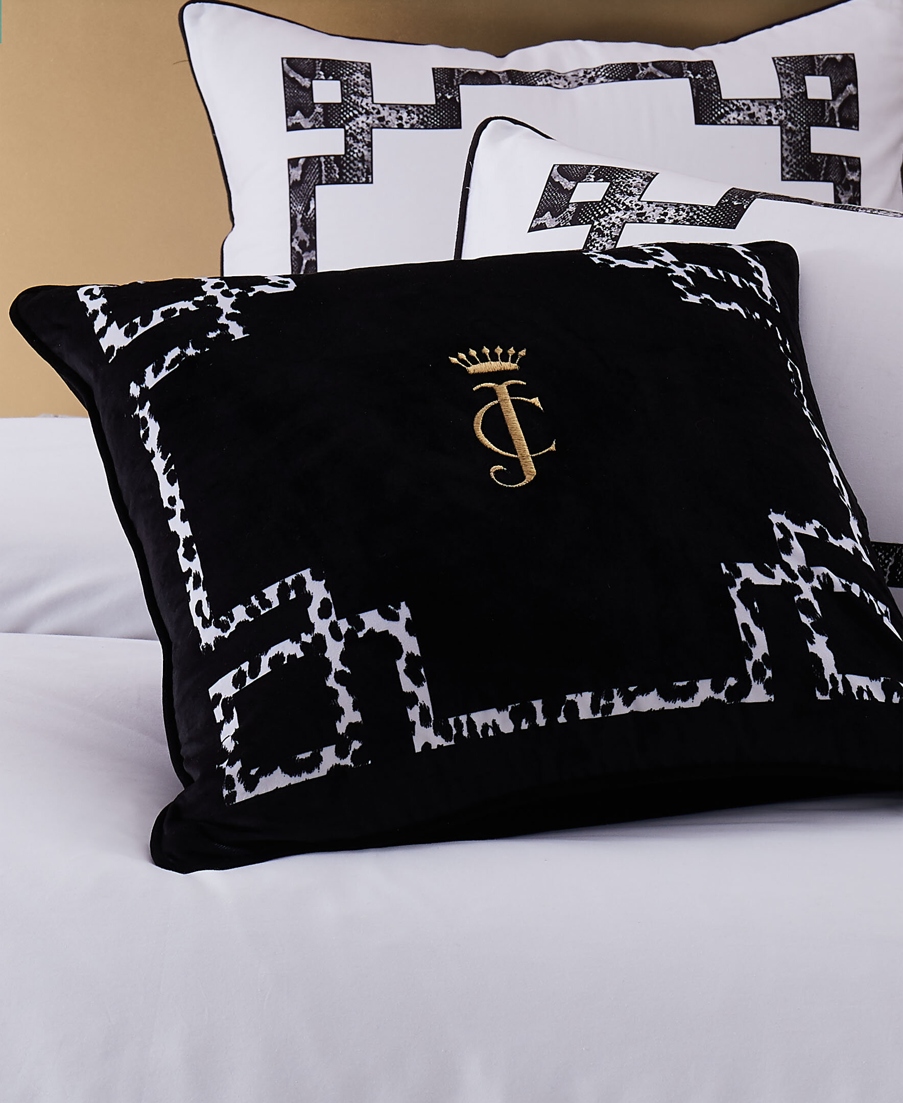 Juicy Couture Reversible Accent Pillow Room Decor Black Silver for