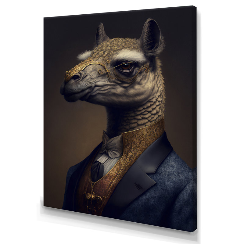 Mafia Llama - Impression sur toile, H 32 po x l 16 po x P 1 po, Toile tendue