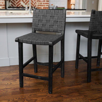 Maven Lane Noah Stool with Vegan Leather Upholstery