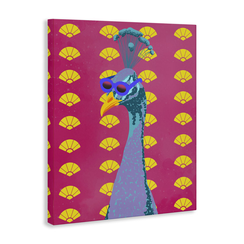 «Vibrant Mod Peacock Canvas», conception de Marcus Prime, H 40 po x l 30 po