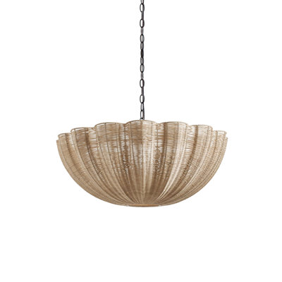 4-Light Dimmable Rattan Chandelier