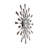 Ladue Metal Starburst Decorative Brown Wall Clock with Silver Accents