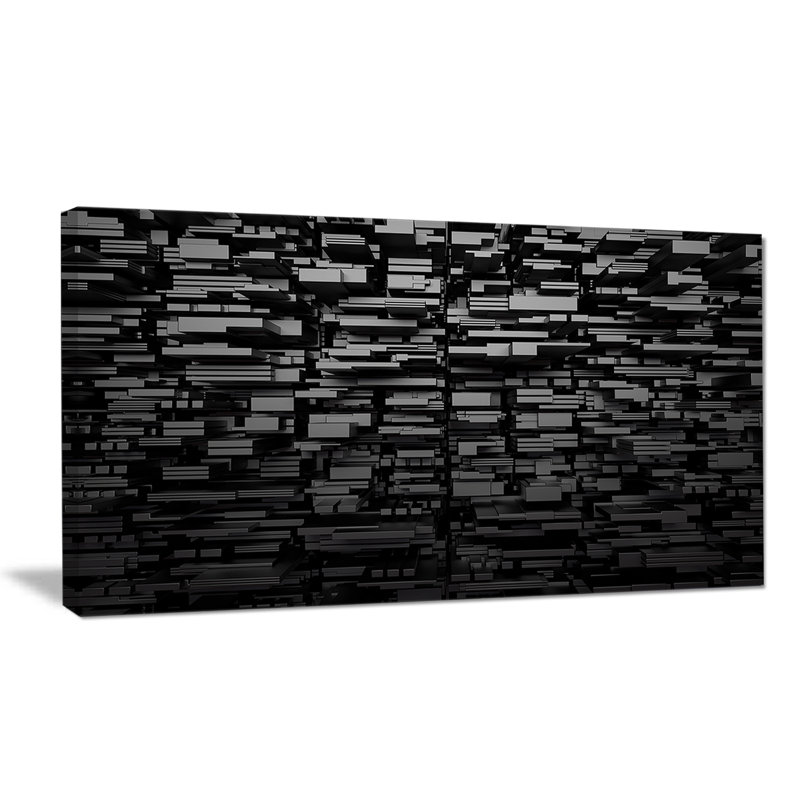 Impression sur toile tendue sur fond noir 3D, H 16 po x l 32 po x P 1 po