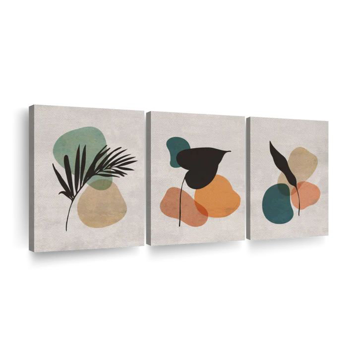 Feuillage botanique bohème 3 pièces, H 15 po x l 32 po x P 1,25 po