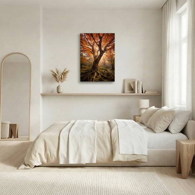 Art antique sur toile, "Arbre antique avec racines exposées"
