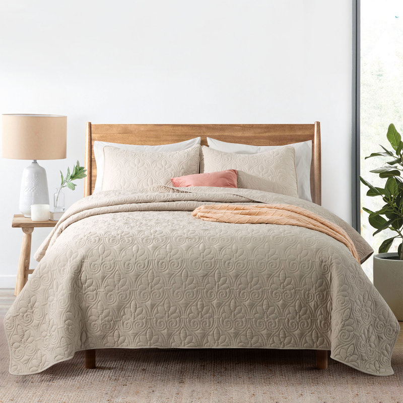 Ensemble de couvre-lit réversible en microfibre, Couvre-lit pour lit simple + une taie d'oreiller s, Kaki