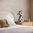 Black and White Papier Mache Table Lamp