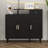 Shoe Cabinet With Adjustable Shelves, Solid Wood Legs, Arched Doors And Drawer, Storage Sideboard For Entryway, Living Room-277942572