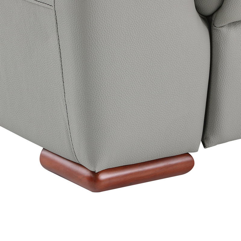 Reclining Modern Leather Air Upholstered Chair, Gray