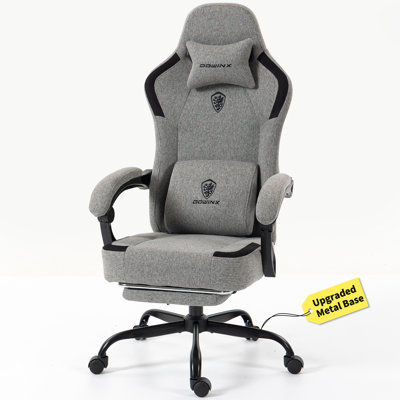 Ergonomic Gaming Chair,Reclining Computer Chair with Adjustable Footrest and Headrest,Office Chair with Breathable Fabric,Desk Chair with Wide Cushion