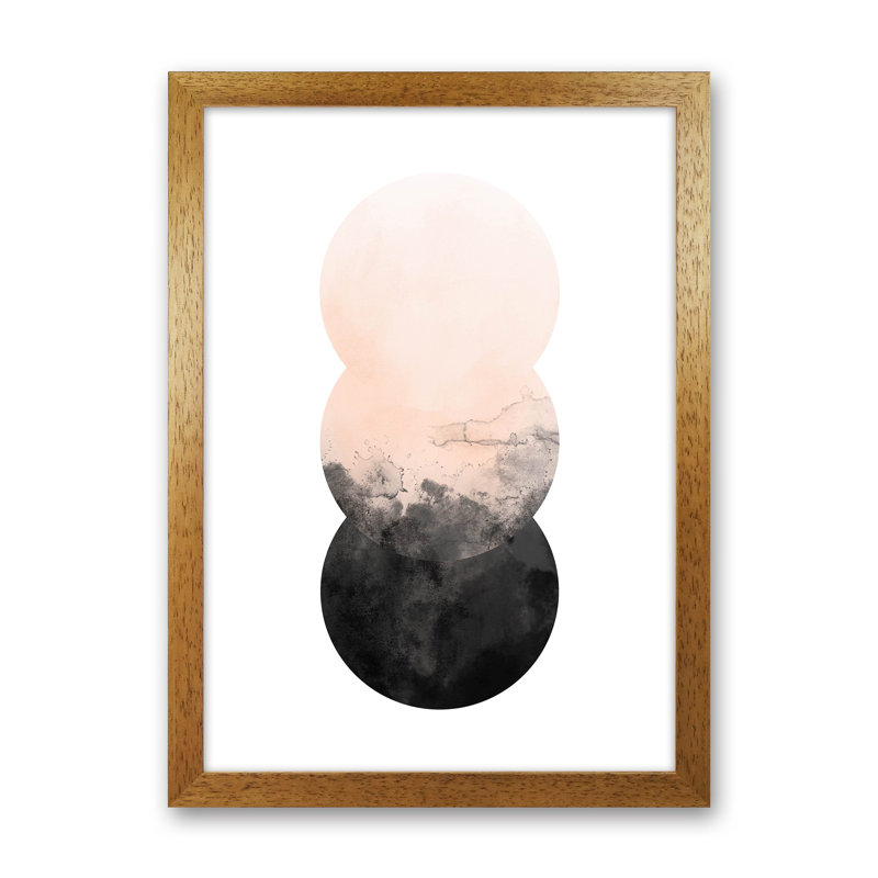 Nude And Black Watercolour 5 by Pixy Paper - Print, 29.7cm H x 21cm W x 3cm D, Oak Framed