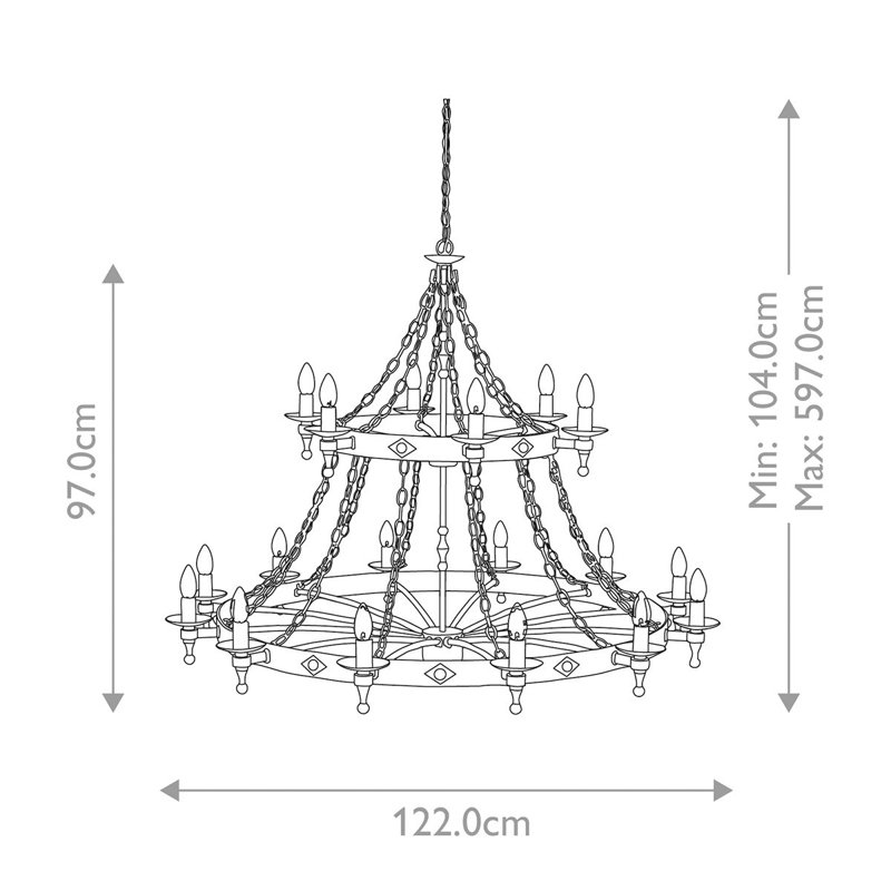 Australind 18 - Light Waggon Wheel Chandelier