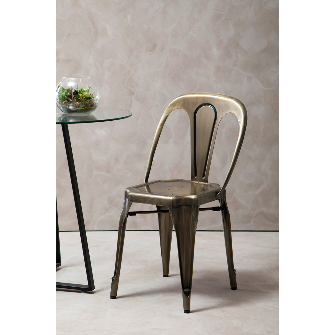 Canina 45cm H Metal Slat Back Stacking Side Chair