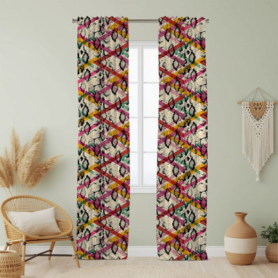 Semi Sheer Animal Print Curtain Single Panel