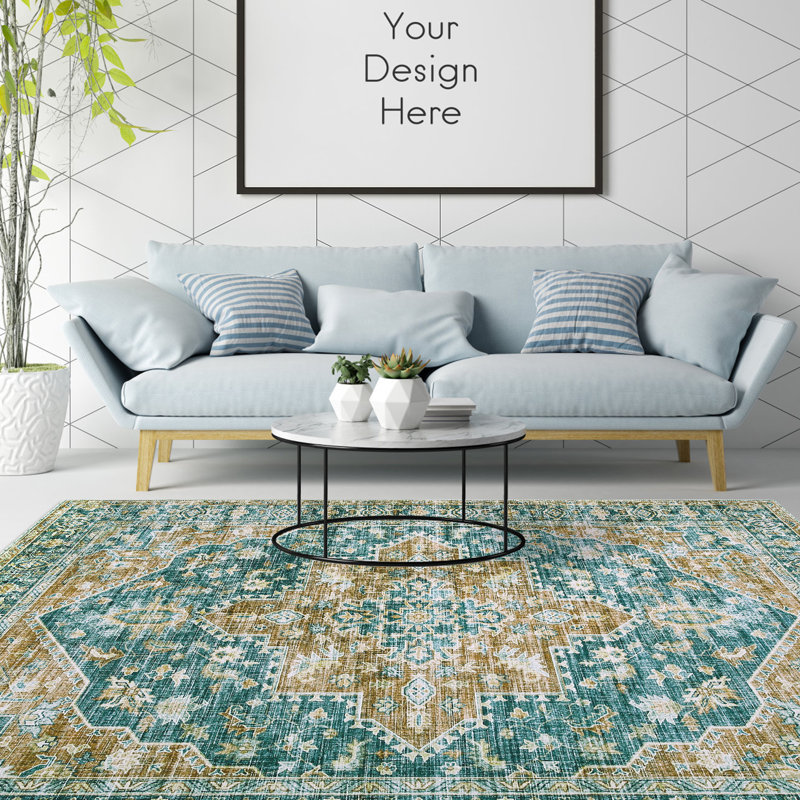 Washable Oriental Indoor Rug, Rectangle 6' x 9'