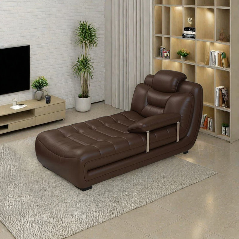 Fauteuil inclinable moderne en éponge haute densité, Brun, Orienté à gauche (vu de face)