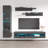 Liddell 85" Modern Floating Wall Mounted Entertainment Center with 16-Color LED Lighting, High Gloss Finish-977301030