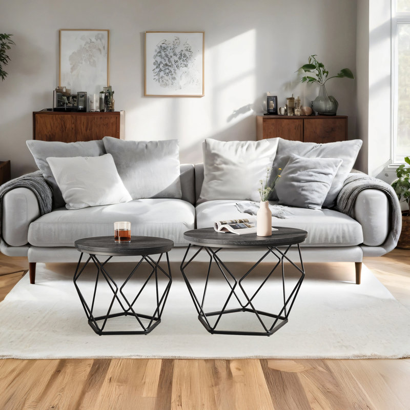 Ensemble de 2 tables basses Keema, Noir