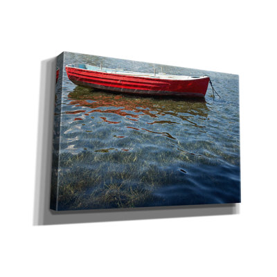 Art mural sur toile Breakwater Bay «Red Boat» par Lynda White