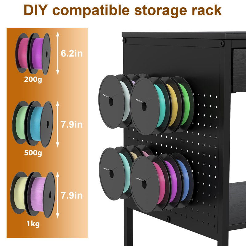 80cm H x 90cm W Printer Stand with Wheels