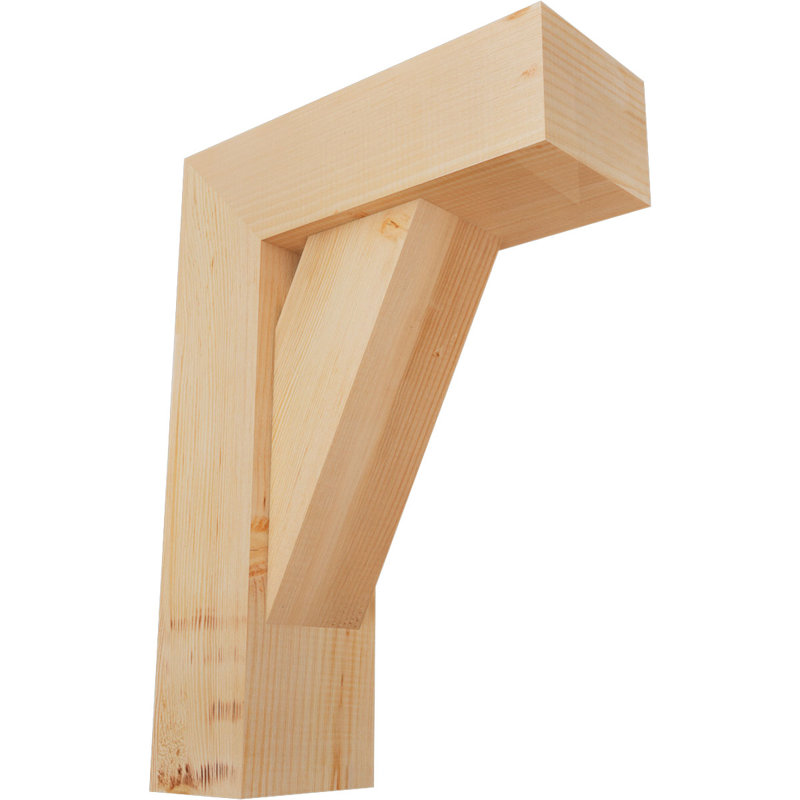 Traditional Block Bracket w/ Offset Brace, 28 x 20, 7 1/2"W Douglas Fir (Smooth)