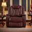 Fauteuil inclinable électrique en cuir avec lumière DEL 37 po. Charolett