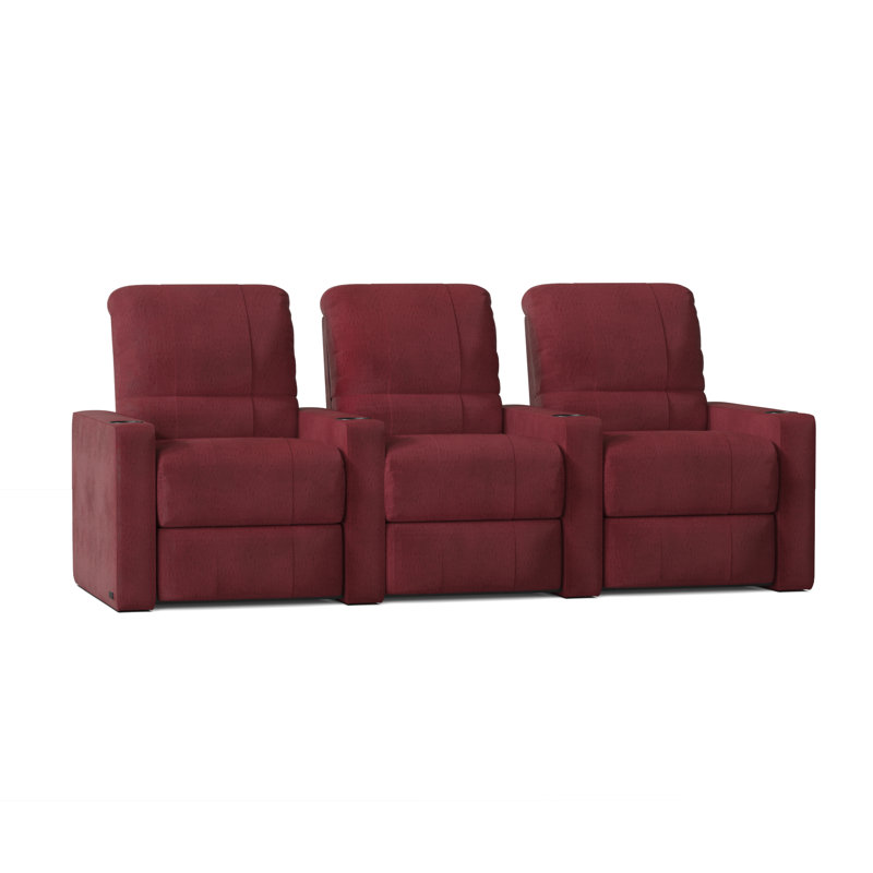 Rangée de sièges de cinéma maison Inuya (rangée de 3), Sangria Smartsuede, Manuel