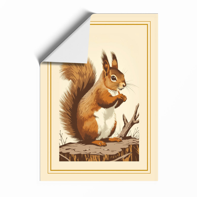Red Squirrel Portrait Boho - Print, Unframed, A2 - 59.4 x 42.0 cm