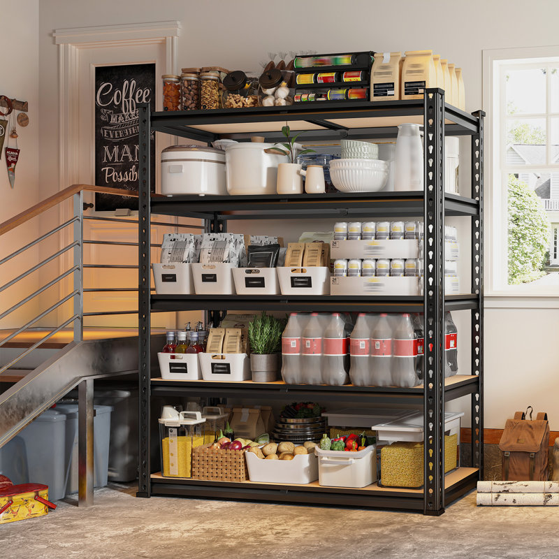 Étagère de rangement à 5 niveaux réglables en métal pour garage, 60" H x 27.6" W x 11.8" D