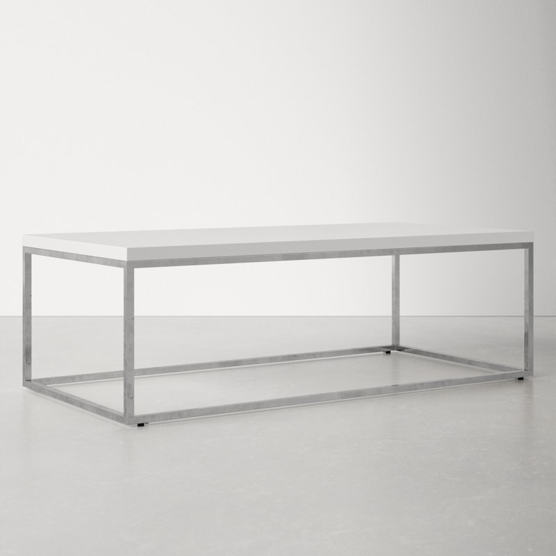 Valeta 47.25'' W Rectangular Coffee Table , White Top/Lacquer Base
