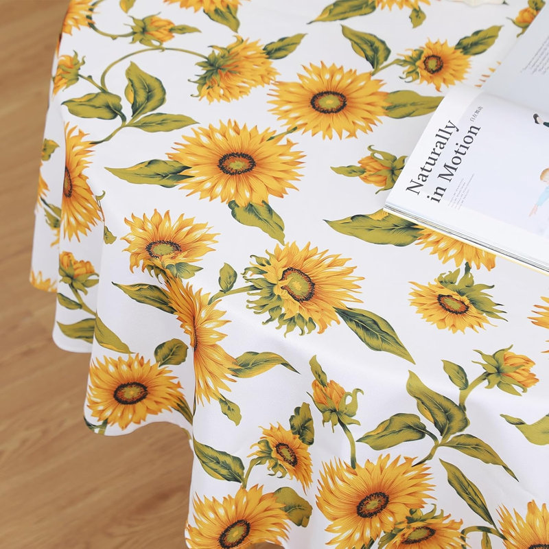 Round Tablecloth 180cm Sunflower Polyester Table Cloth