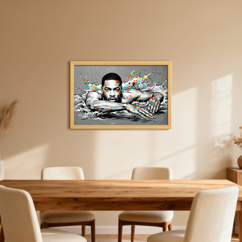Impression sur toile nageuse colorée, Toile tendue, Ne s’applique pas, H 20 po x l 30 po