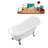 61" Streamline Clawfoot Soaking Acrylic Bathtub With Drain, Clawfeet, and Bamboo Tray-51346614-63425097