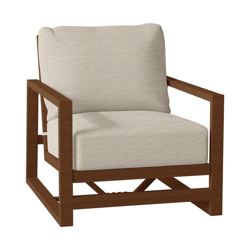 Méridienne Avondale, Sans bourrure + bourre standard, Lin Dove Sunbrella®, Chêne