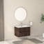 Meuble-lavabo mural flottant 30 po avec lavabo intégré, deux tiroirs, armoire en noyer foncé, construction, rangement spacieux, installation rapide pour les petits tiroirs et céramique blanche