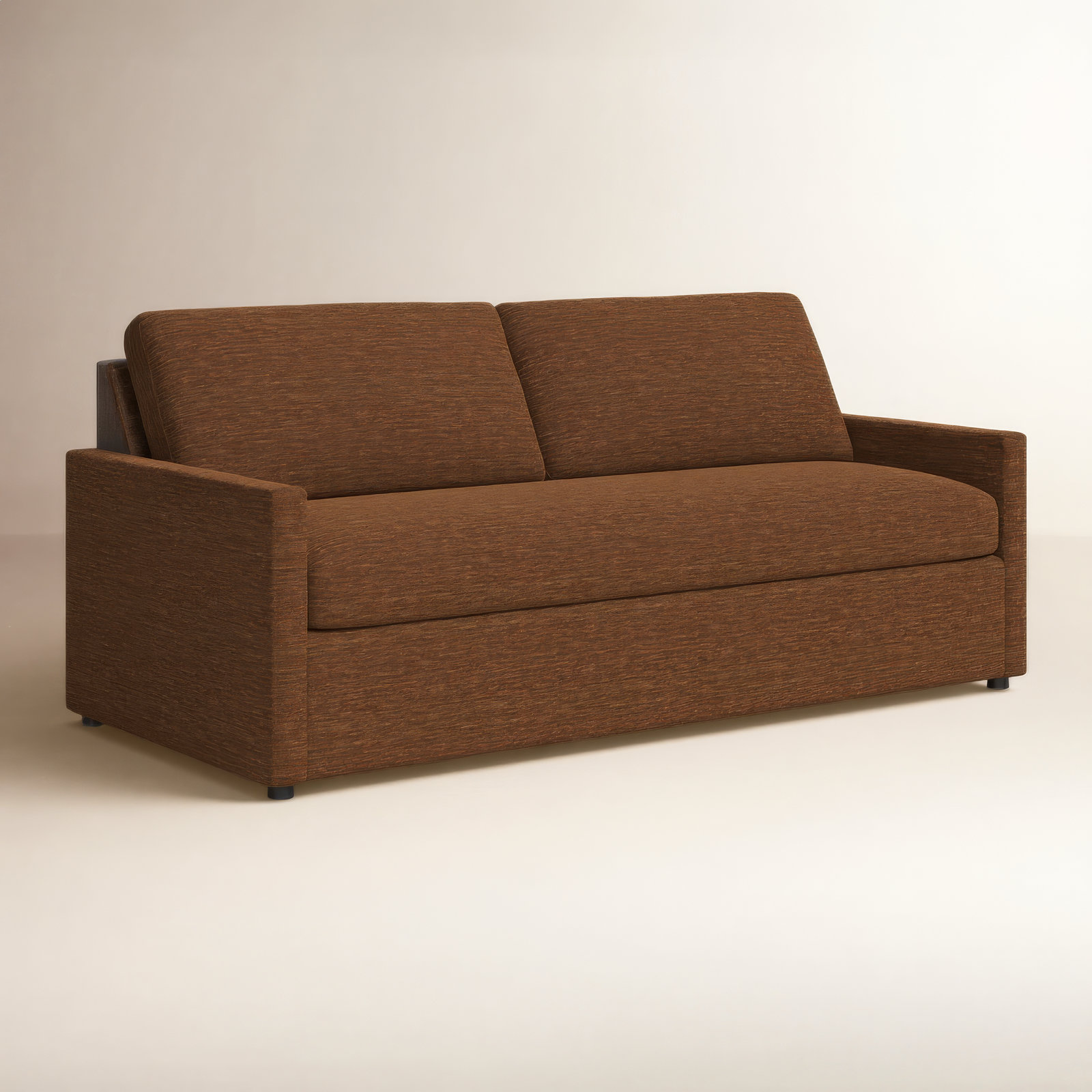 Damari 84" Cotton Sofa, Nave Bark Performance Distressed Velvet