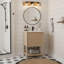 Meuble-lavabo simple de 20 po avec lavabo en céramique, armoire de rangement avec porte à fermeture en douceur et rayures
