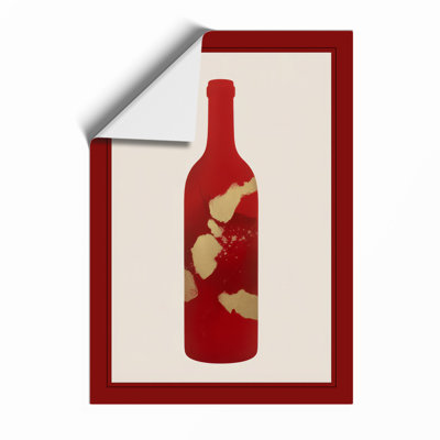 Autumn Wine Bottle Modern - Print