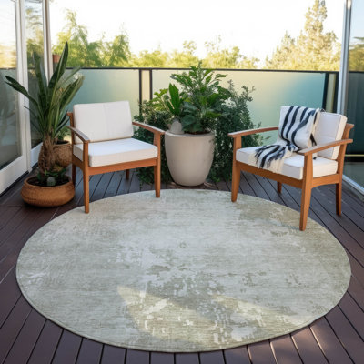 Machine Washable Indoor/Outdoor Christain ACN1258 Linen Rug