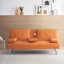 Canapé-lit de bureau multifonctionnel en cuir orange de 67 pouces avec table basse, conception à double pli, postures réglables-1255983125-1266656558