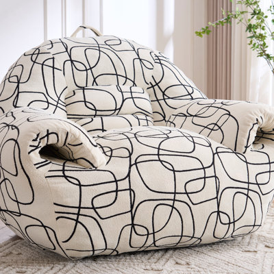 Black & White Patterned Bean Bag Chair by Trule