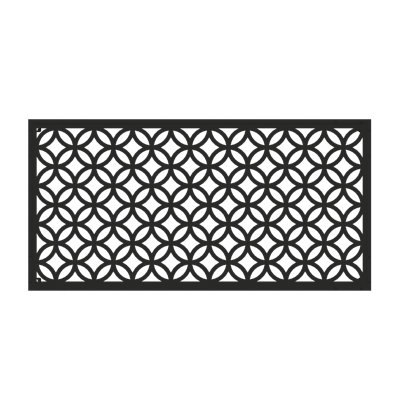 Geometric Circles Garden Screen 120 X 60cm, Black