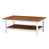 Plateau en teck clair / base blanche