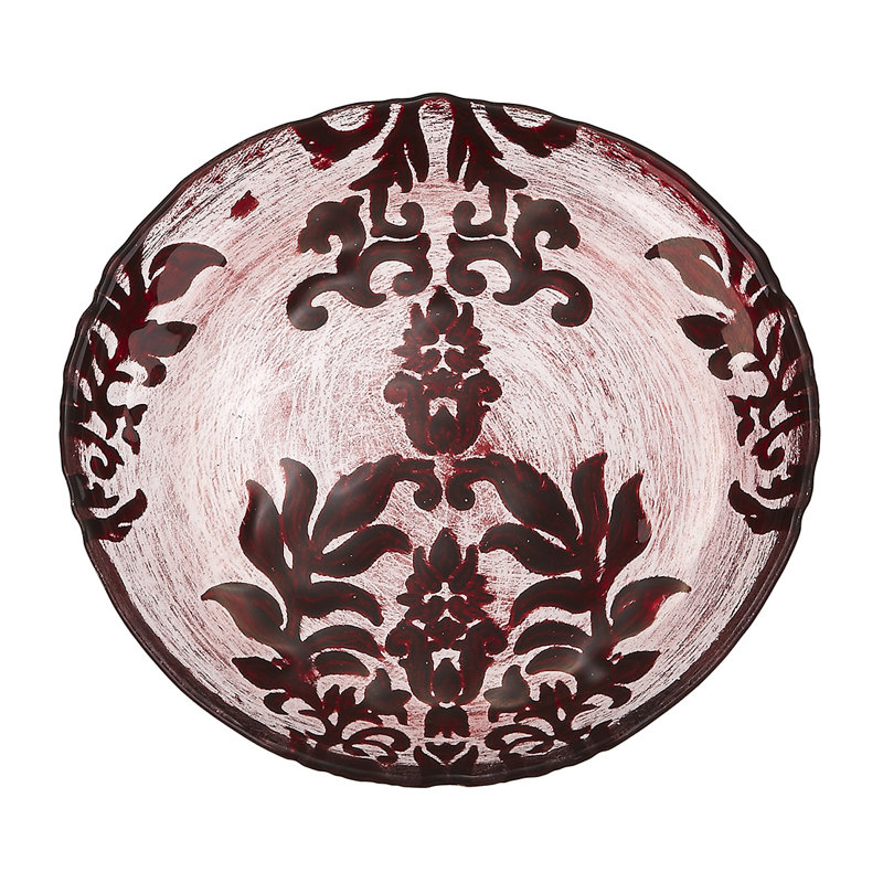 Assiette damassée 6,5 po, Rouge