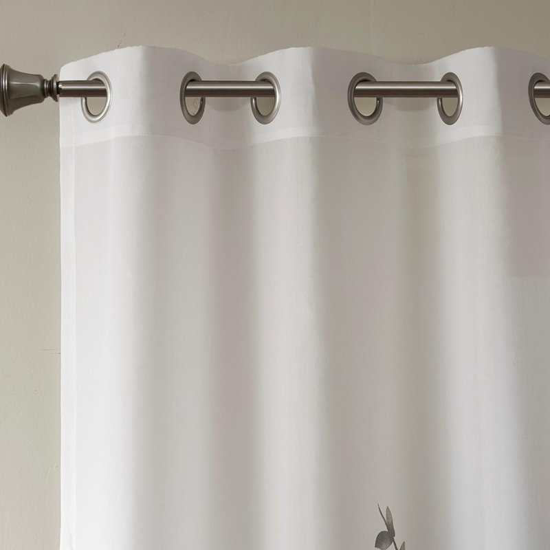 Burnout Printed Curtain Panel Pair(2 Pcs Window Panels), White/Brown