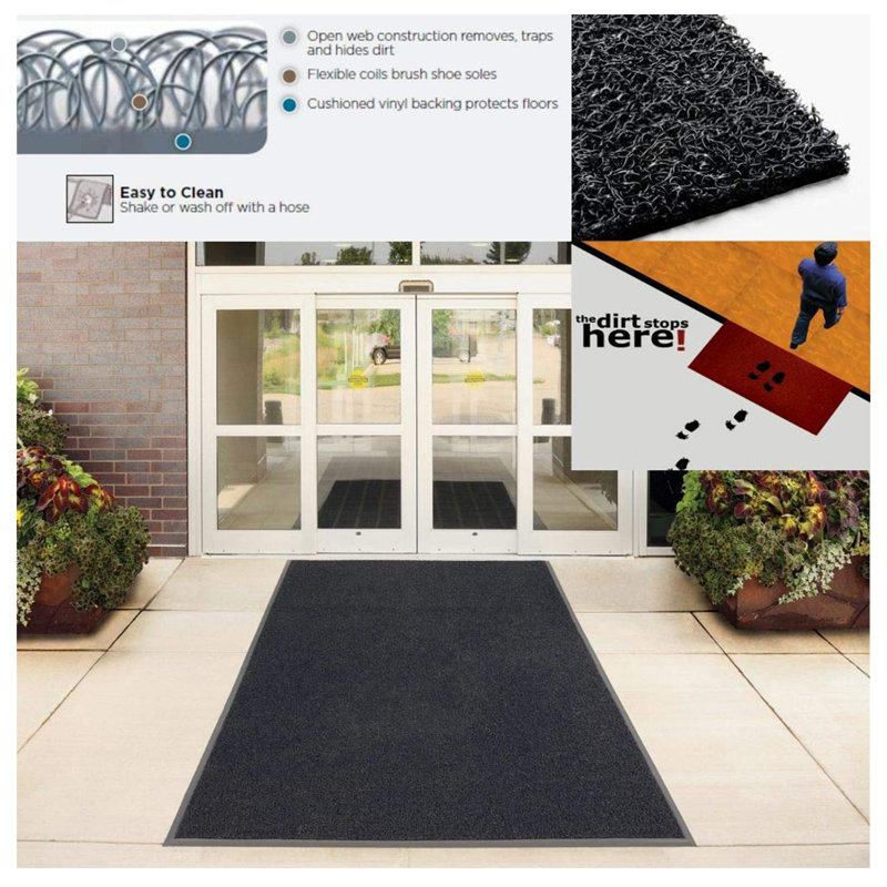 Paw Embossed Doormat, Rectangle 40 x 60cm, Grey