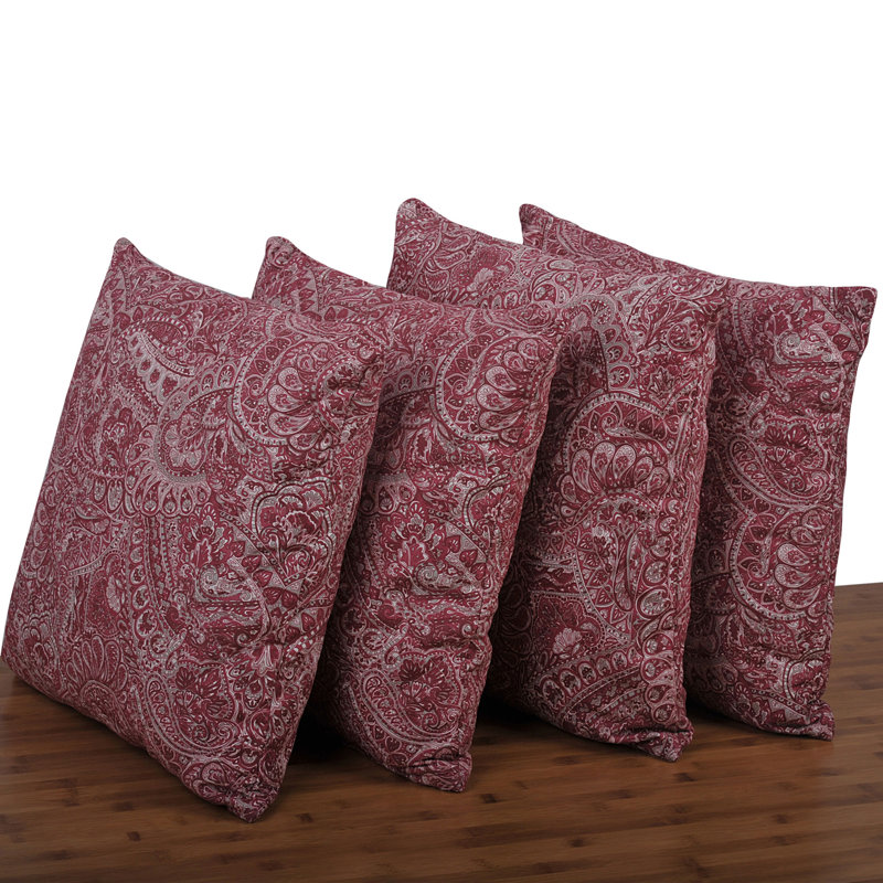 Paisley Square Cushion Cover, Red, 50.8cm x 50.8cm